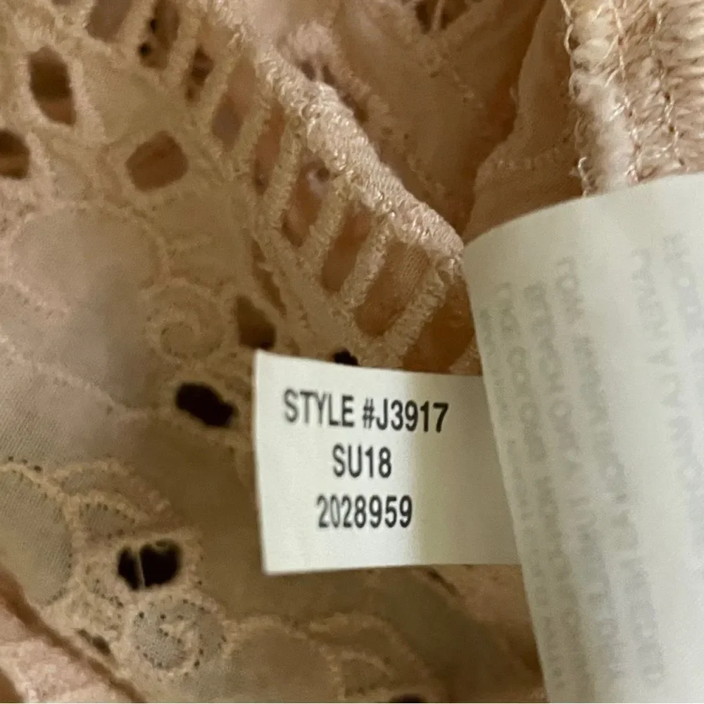 J. Crew Women's Crew Neck Sweater Blush Pink with Eyelet Lace Back Size XS
